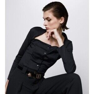 NWT Zara poplin button down shirt blouse size S